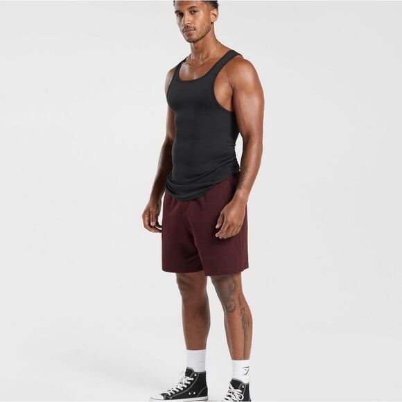 Gymshark Rest Day‎ Essentials Shorts Size Small Rich Maroon NWT in Packaging - Picture 4 of 8